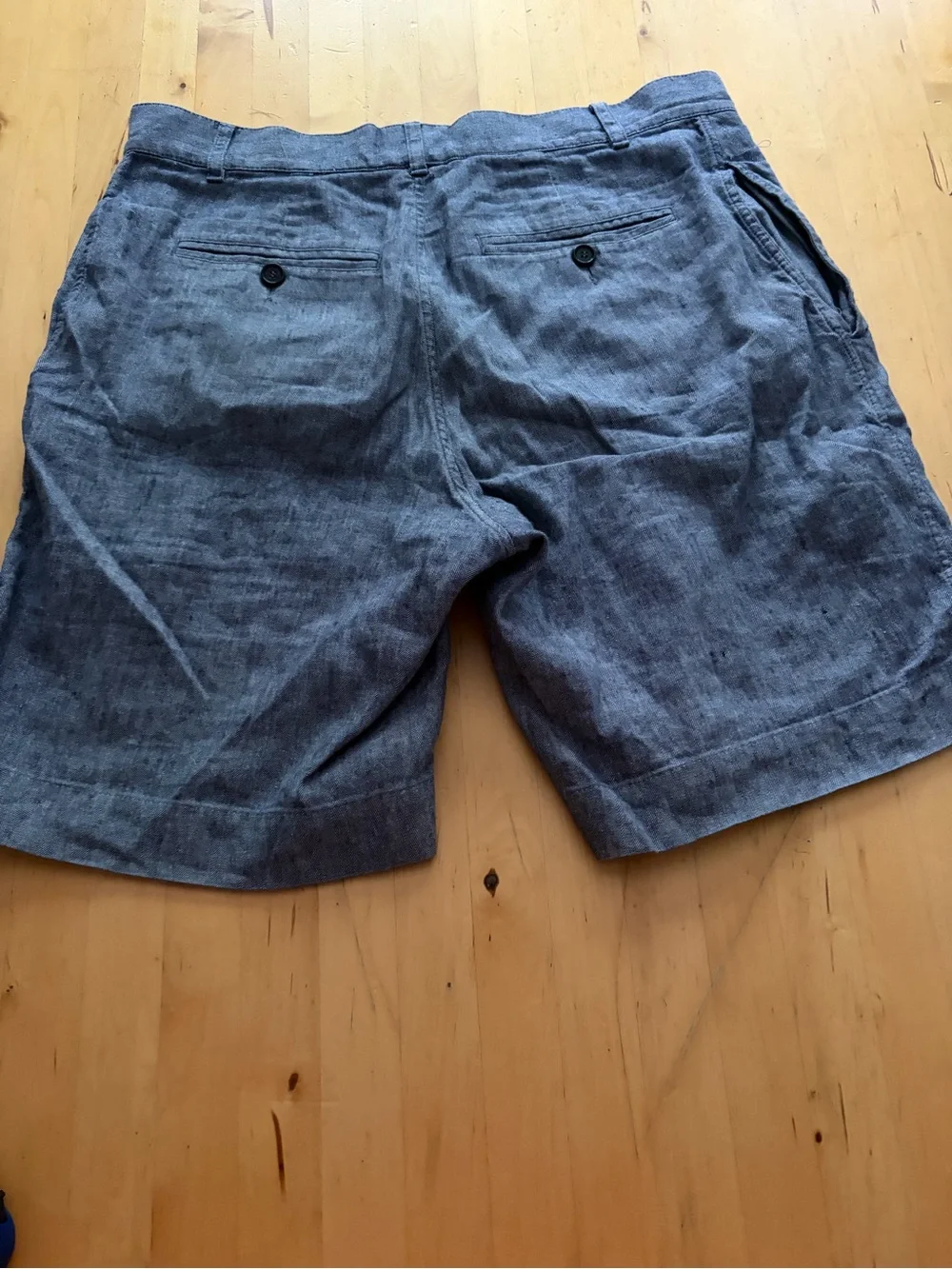 Billy Reid Navy Chambray Flat-Front Shorts